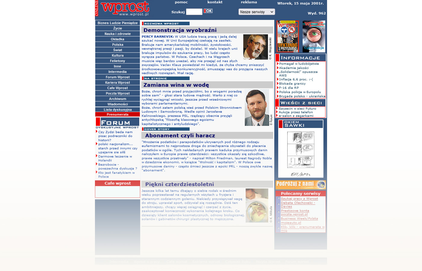 Strona główna Wprost Online – 2001r.