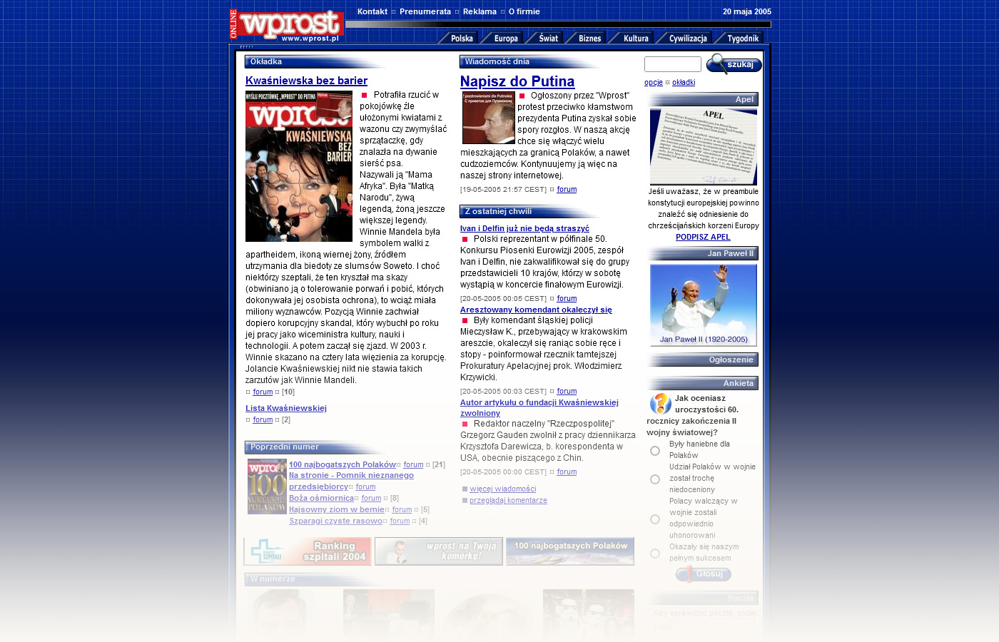 Strona główna Wprost Online – 2005r.