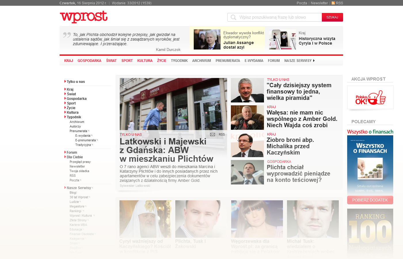 Strona główna Wprost.pl – 2012r.