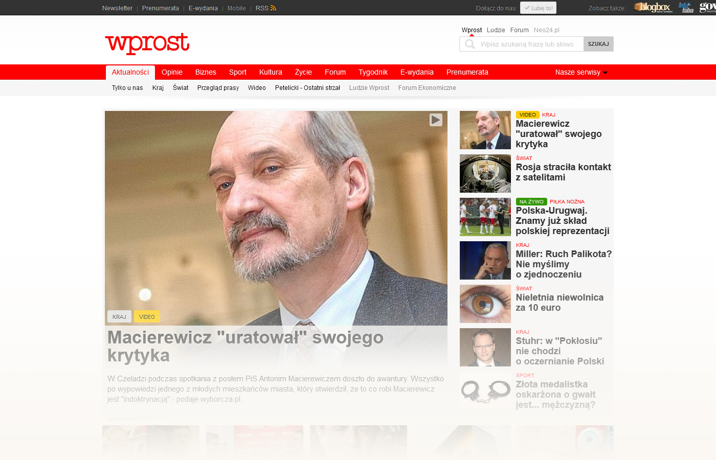Strona główna Wprost.pl – 2012r.