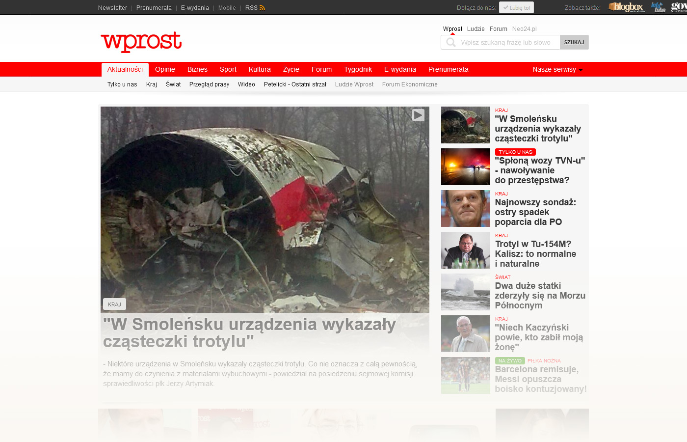 Strona główna Wprost.pl – 2012r.