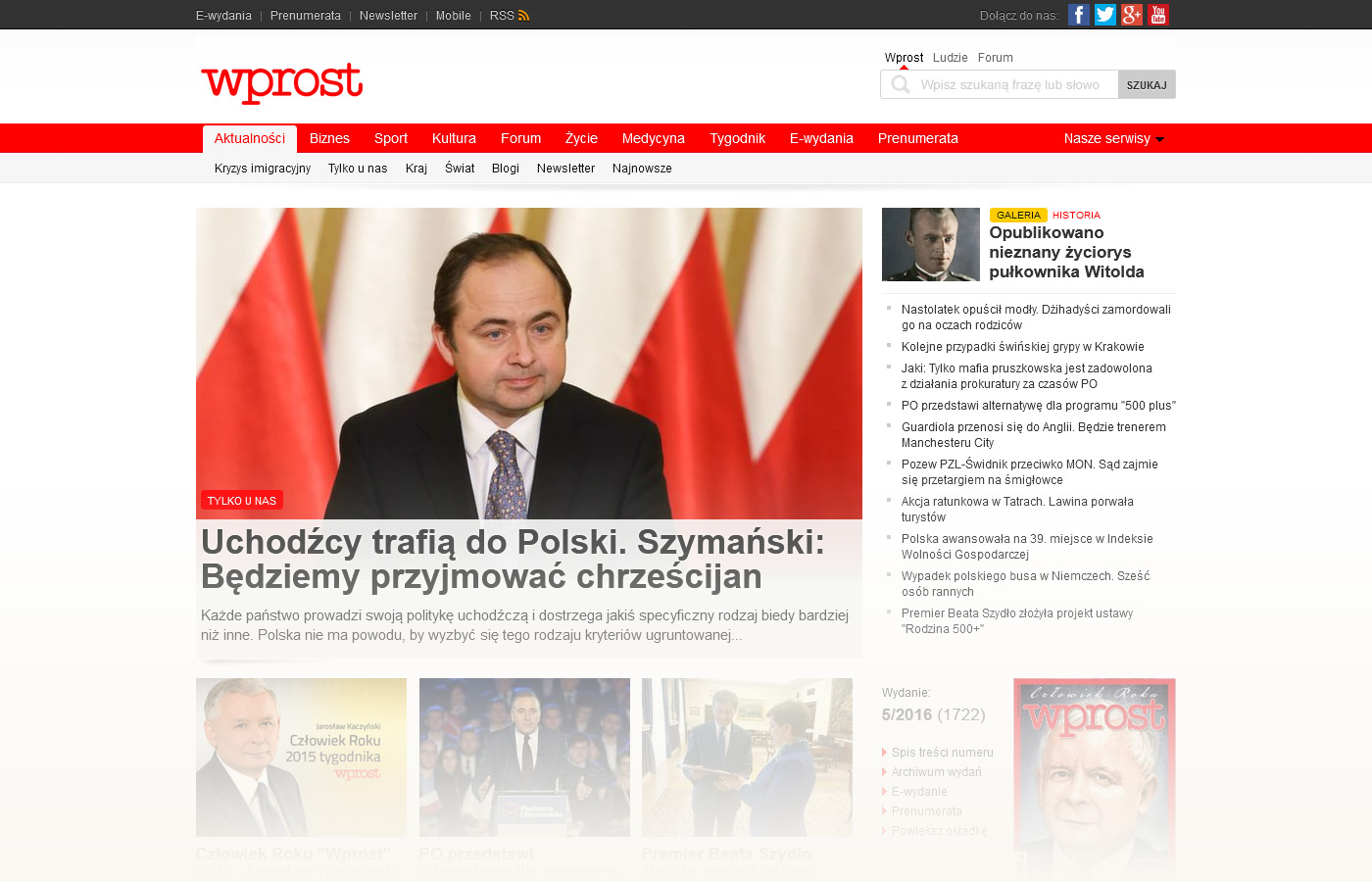 Strona główna Wprost.pl – 2016r.