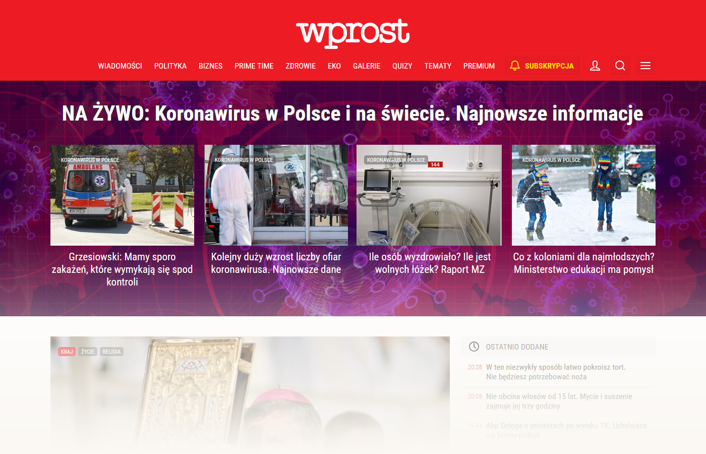 Strona główna Wprost.pl – 2020r.