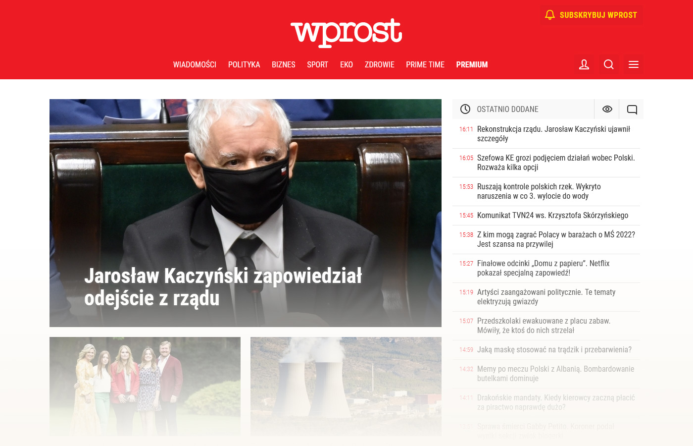 Strona główna Wprost.pl – 2021r.